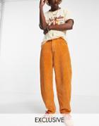 Reclaimed Vintage Inspired 90's Dad Jean In Ochre Cord-orange
