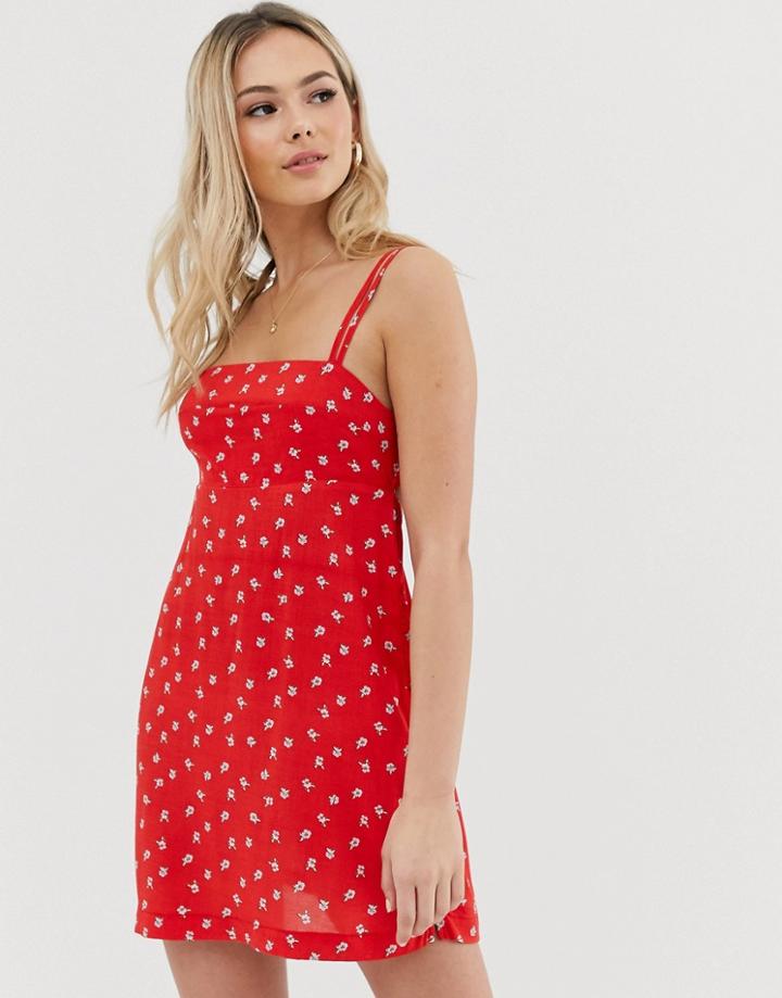 Free People Wild Child Printed Mini Dress-red