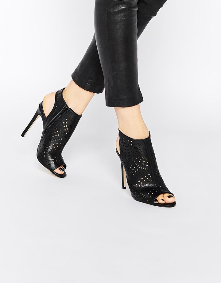 Asos Esta Laser Cut Shoe Boots - Black