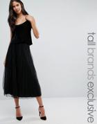 Y.a.s Tall Betsy Tulle Midi Skirt - Black