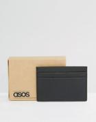 Asos Leather Card Holder In Black - Black