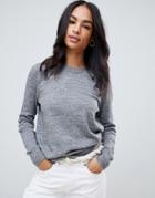 Abercrombie & Fitch Button Detail Lighweight Sweater - Gray