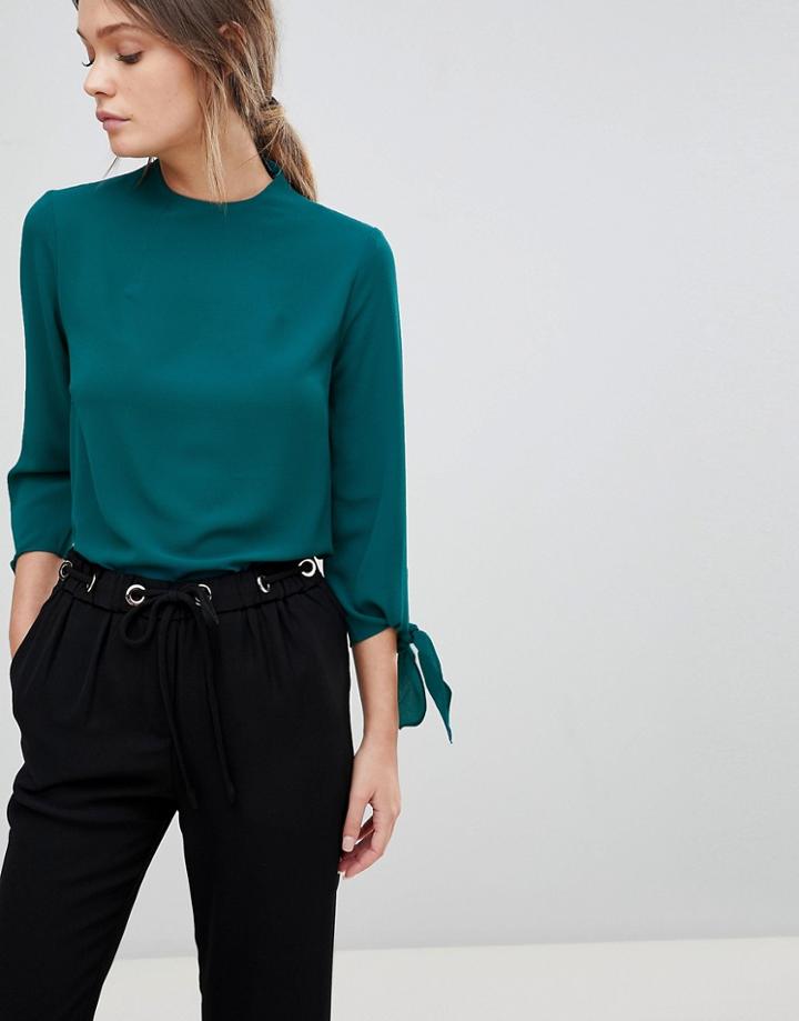 Y.a.s Luski Blouse With Tie Sleeve - Green