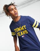 Tommy Jeans Acid Capsule Recycled Cotton Ringer T-shirt In Blue-navy