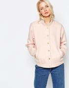 Ganni Inglewood Pink Bomber Jacket - Rose Smoke