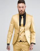 Noose & Monkey Super Skinny Suit Jacket In Metallic - Gold