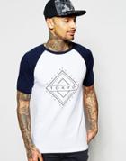 Asos Muscle T-shirt With Contrast Raglan Sleeves And Tokyo Print