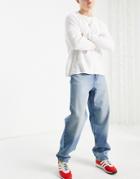 Asos Design Cone Mill Denim American Classic Baggy Jeans In Mid Wash-blue