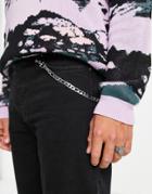 Asos Design Figaro Jean Chain In Silver Tone