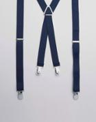 Asos Suspenders In Navy - Blue