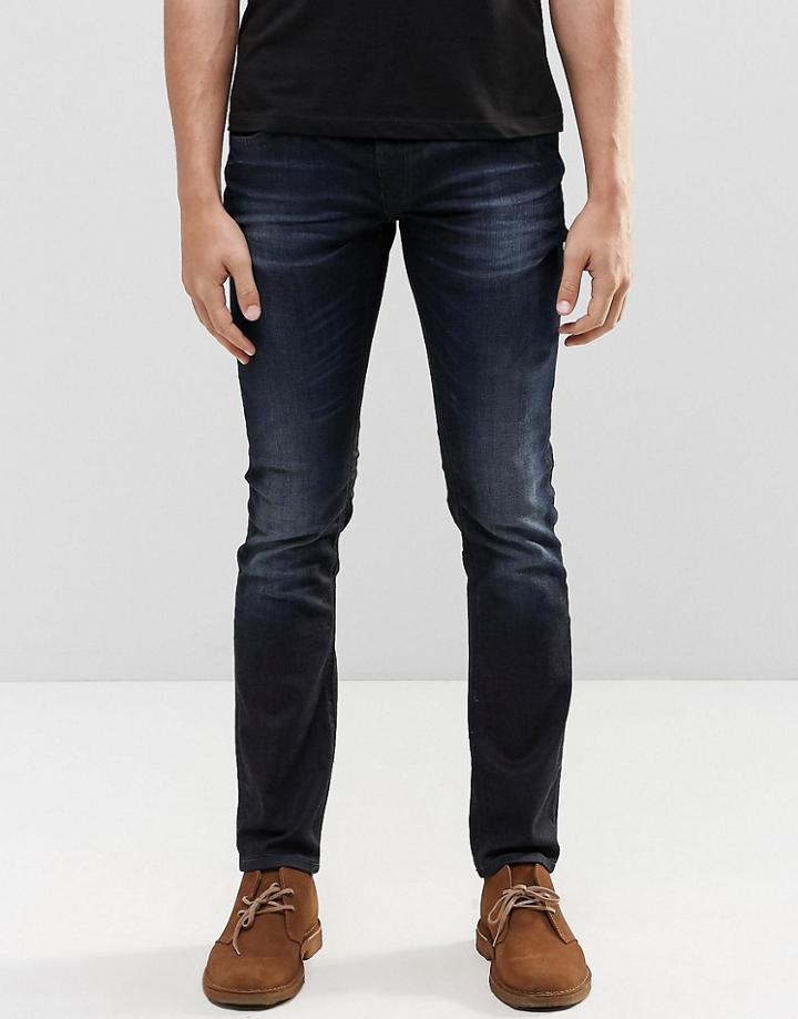 Nudie Long John Skinny Jeans Blue On Gray Dark - Blue