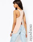 Asos Petite Wrap Back Tunic Tank - Nude