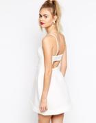 Asos Super Skinny Strap Back Pinny Dress - Ivory