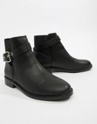 Asos Design Abena Buckle Ankle Boots - Black