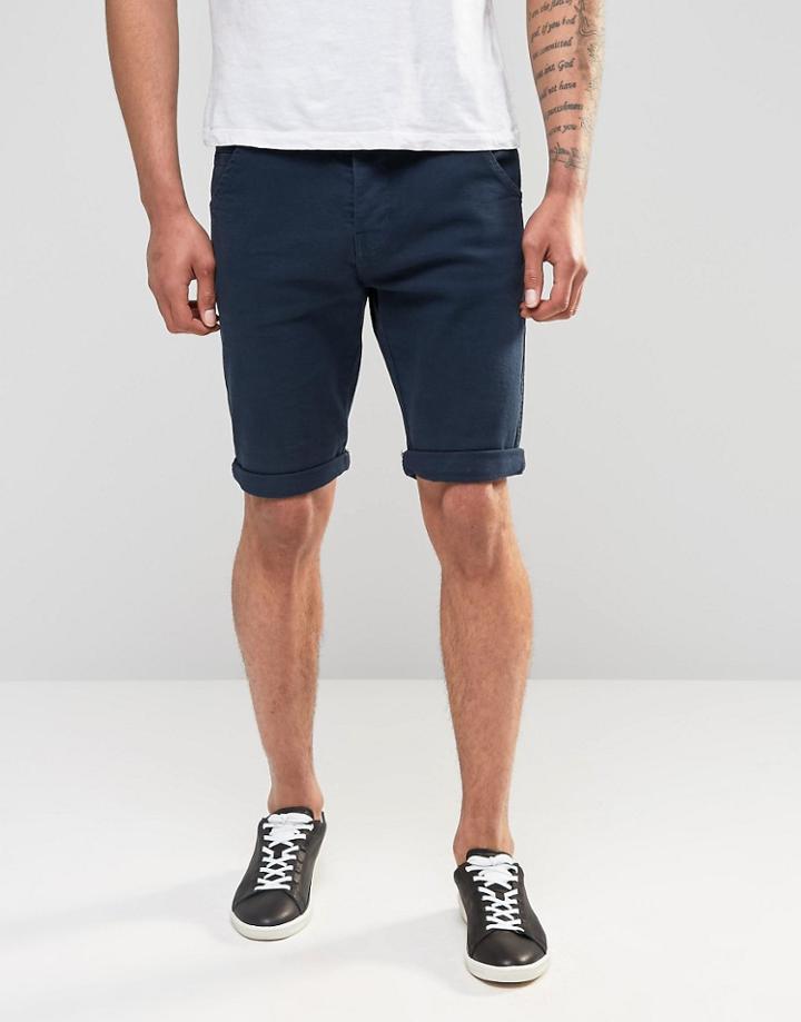 Firetrap Cotton Twill Chino Short - Navy