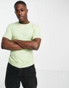 Asos Design Muscle Fit T-shirt With Crew Neck In Light Green