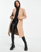 Ever New Petite Belted Wool Trench Coat In Camel-neutral