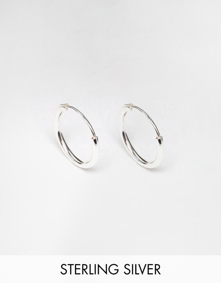 Reclaimed Vintage 12mm Hoop Earrings In Sterling Silver - Silver