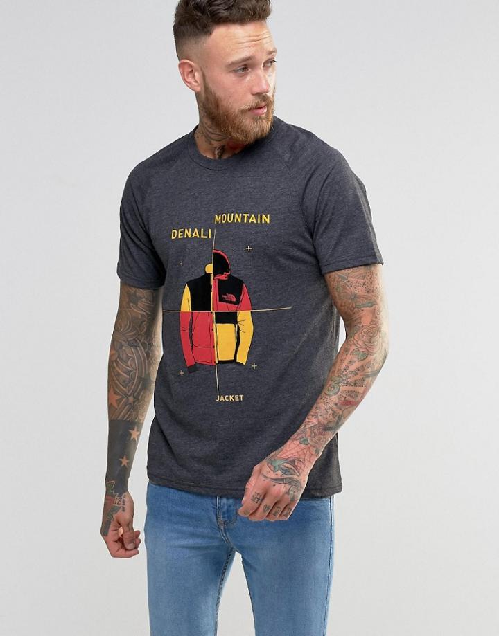 The North Face T-shirt With Denali Mountain Print In Gray - Gray