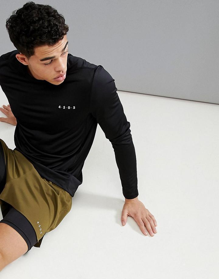 Asos 4505 Long Sleeve T-shirt With Quick Dry In Black - Black