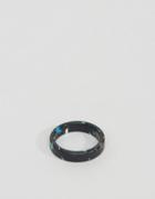 Asos Ring In Black Semi Precious Look Stone - Black