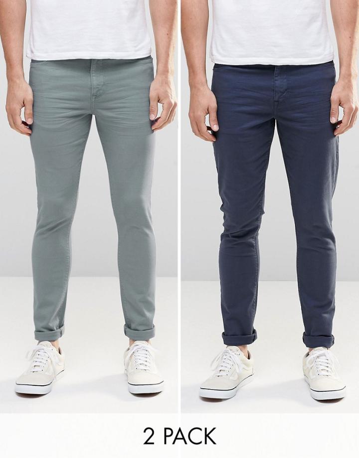 Asos 2 Pack Skinny Jeans Save - Multi