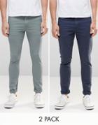Asos 2 Pack Skinny Jeans Save - Multi