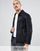 Liquor & Poker Faux Suede Tassel Jacket - Black
