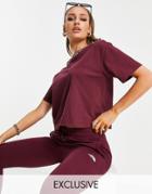 The North Face Zumu Cropped T-shirt In Burgundy Exclusive At Asos-red