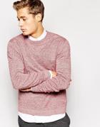 Asos Crew Neck Sweater In Cotton - Red