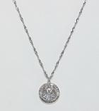 Regal Rose Sterling Silver Plated Guardian Angel Medallion Pendant Necklace - Silver