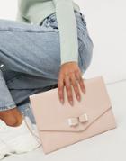 Ted Baker Harliee Bow Envelope Clutch Bag In Pink