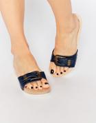 Hudson London Delany Navy Wooden Sandals - Navy