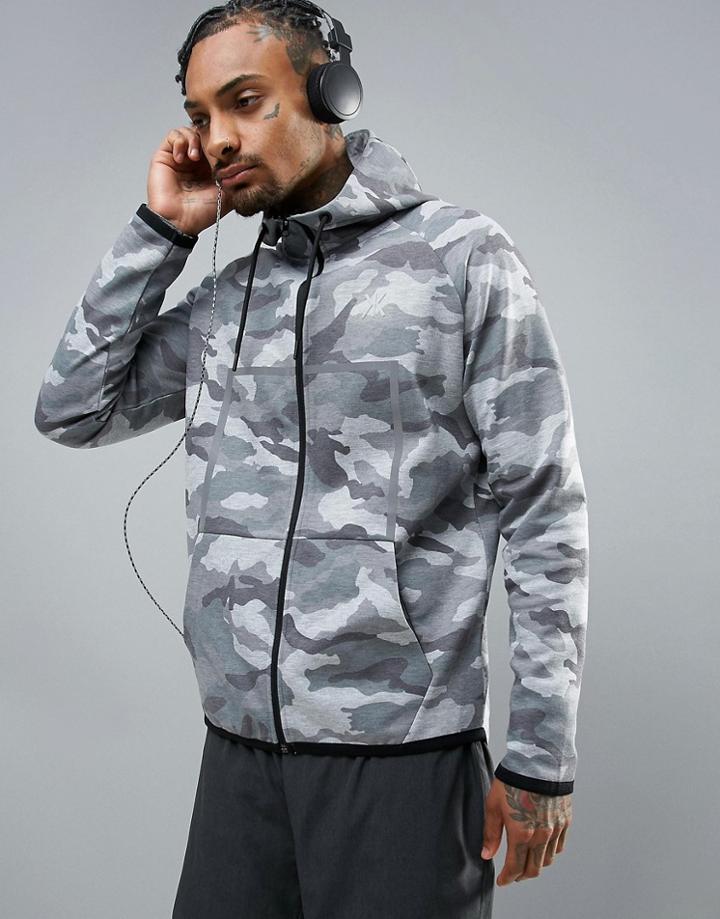 Ki5-a Camo Print Jacket - Gray