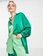 Never Fully Dressed Contrast Shirt In Green Color Block - Part Of A Set