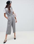 Miss Selfridge Jumpsuit In Grey Check - Gray