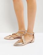 Asos Lipstick Ruffle Ballet Flats - Gold