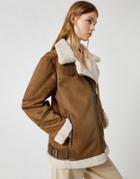 Pull & Bear Oversized Aviator In Brown