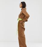 Collusion High Waist Wide Leg Pants With Belt-brown