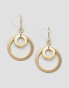 Pilgrim Gold Plated Simplistic Double Hoop Drop Earrings - Gold
