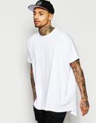 Asos Extreme Oversized T-shirt In Heavyweight Jersey With Step Hem In White - White