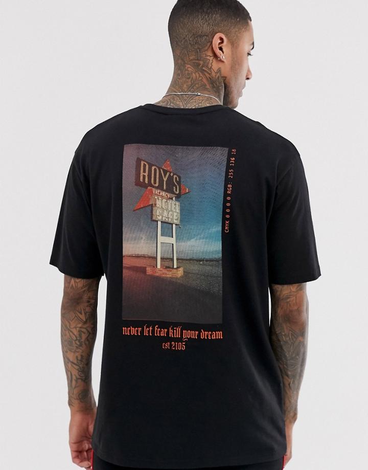 The Couture Club Oversized T-shirt With Photo Back Print - Black
