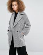 Helene Berman Tessa Coat In Ivory And Black - White