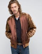 Asos Souvenir Jacket With Phoenix Embroidery - Brown
