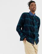 Weekday Plumber Shirt In Blue Check - Blue