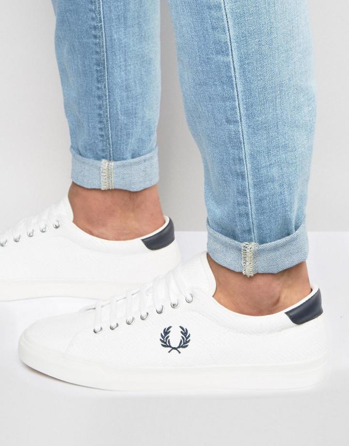 Fred Perry Underspin Herringbone Sneakers - White