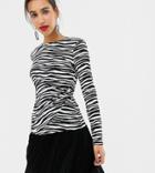 Warehouse Zebra Print O Ring Slinky Top - Multi