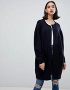 Moss Copenhagen Cardigan In Mohair - Navy