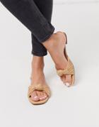 Asos Design Freddie Knotted Mule Sandal In Camel-yellow