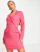 Naanaa Cut-out Blazer Dress In Pink